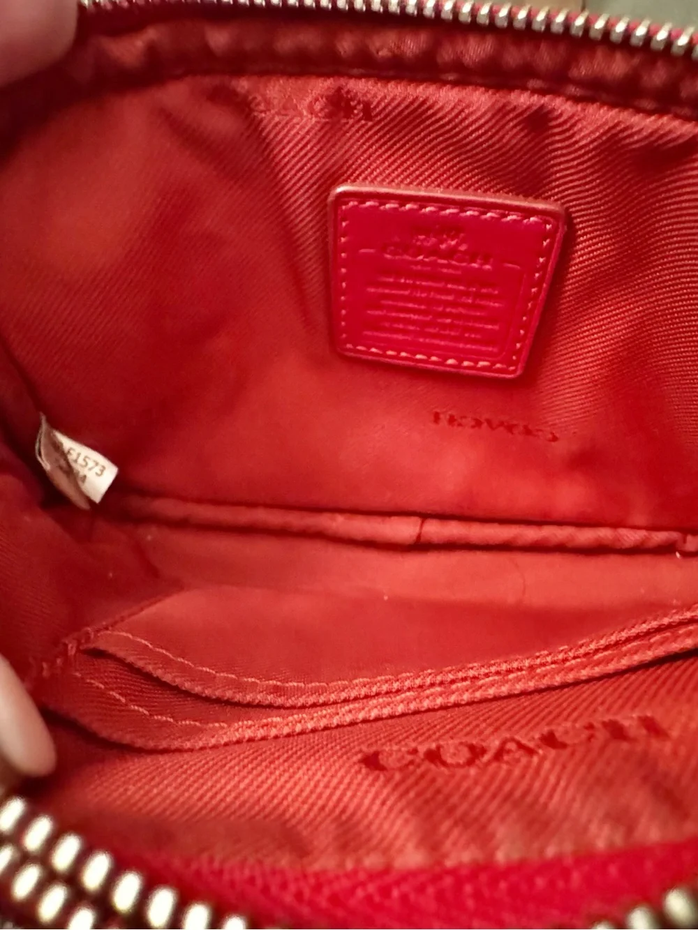 Coach Pebble Leather Red Camera Crossbody Bag Double Zip